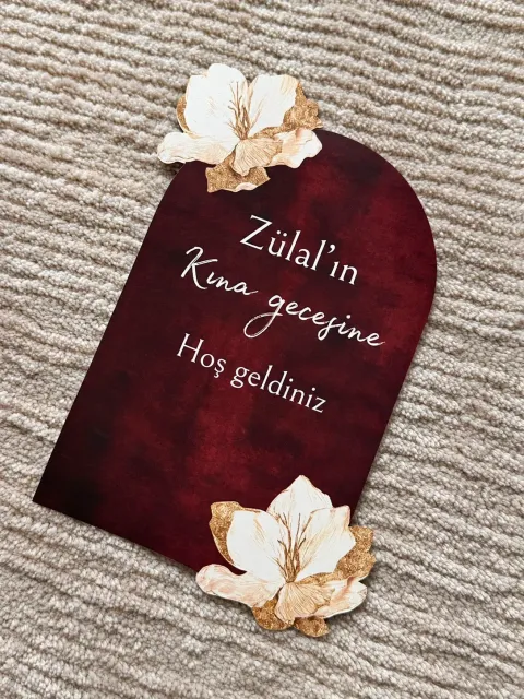 Özel Kesimli Kına Gecesi Masa Kartı – Masa Kartları