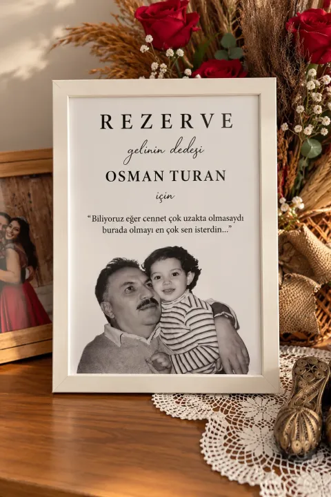 21x30 Fotoğraflı Rezerve Hatıra Çerçevesi – Masa Kartları